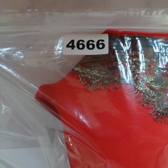 Victorias Secret Bra Panty Set 36D Red Black Lace Balconette Mob Wife Lg 3 PC - Picture 6 of 6